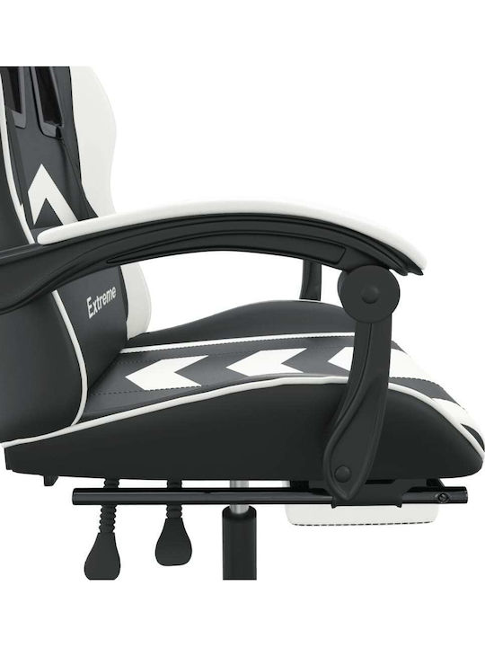 vidaXL 3143907 Artificial Leather Gaming Chair with Footrest Black / White