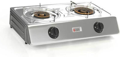 Thermogatz KS 2S Liquid Gas Countertop Double Burner Inox