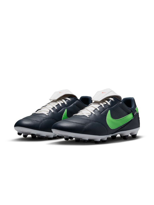 Nike Premier III Low Football Shoes FG with Cleats Obsidian / Sail / Rage Green