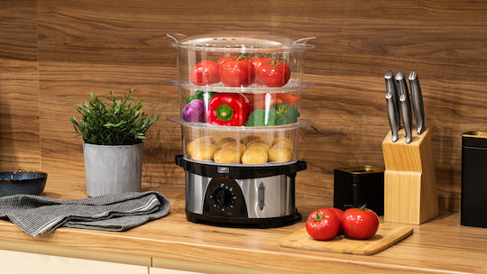 Teesa Food Steamer with 3 Steaming Decks 9.6lt
