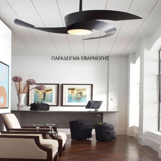 Eurolamp Ventilator de Tavan 107cm cu Lumină Maro / Alb