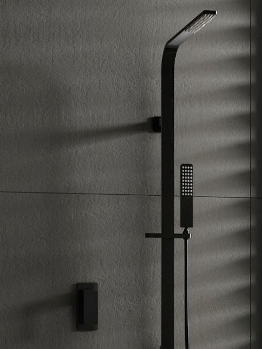 Excel Alegria Duschsäule mit Wannenbatterie 100cm Schwarze