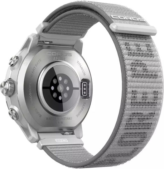 Coros Apex2 Titanium 43mm Αδιάβροχο Smartwatch με Παλμογράφο (Γκρι)
