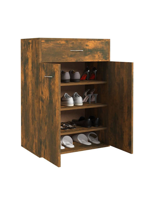 Holz Schuhschrank mit 4 Regalen Gelb L60xW35xH84cm