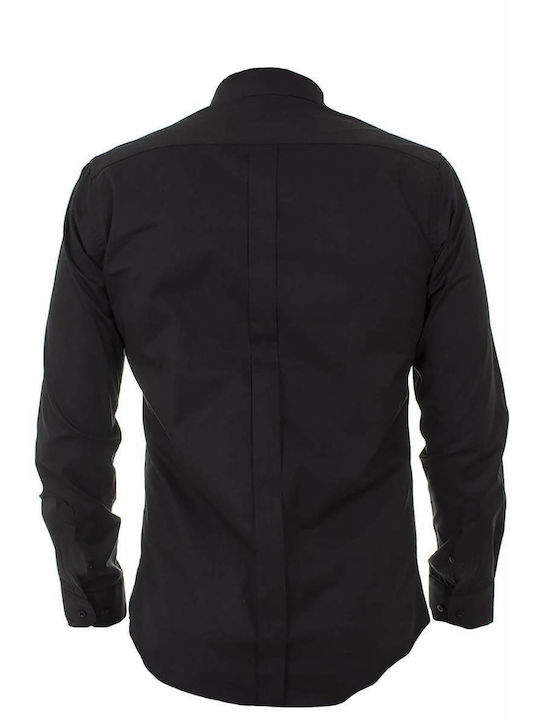 Endeson Fashion Men's Shirt Long Sleeve Black