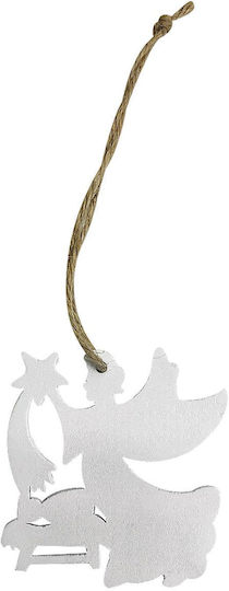 Ornament suspendat Ingeras Din lemn Alb 6.5x7buc