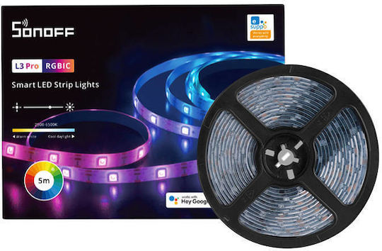 Sonoff Smart LED-Streifen Wi-Fi USB 5V RGB Licht 5m mit Netzteil & WiFi-Controller