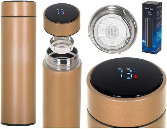 Loco Smart Led Sticlă Termos Oțel inoxidabil 500ml Auriu
