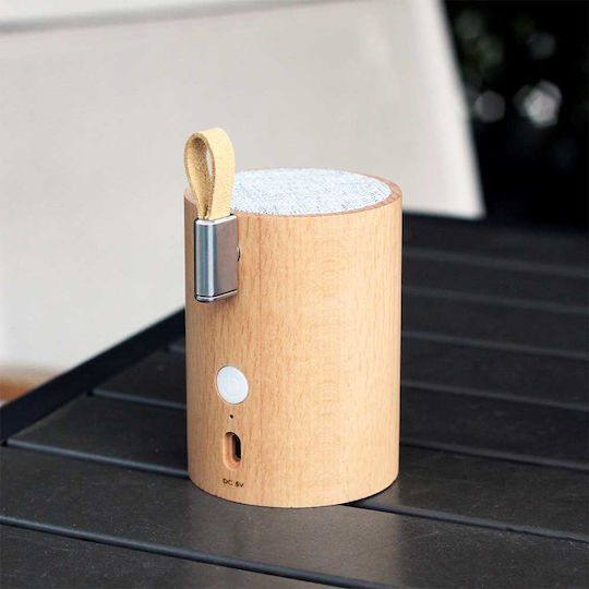 Gingko Drum Light Boxă Bluetooth 5W cu Durată de Baterie până la 8 ore Natural Beech