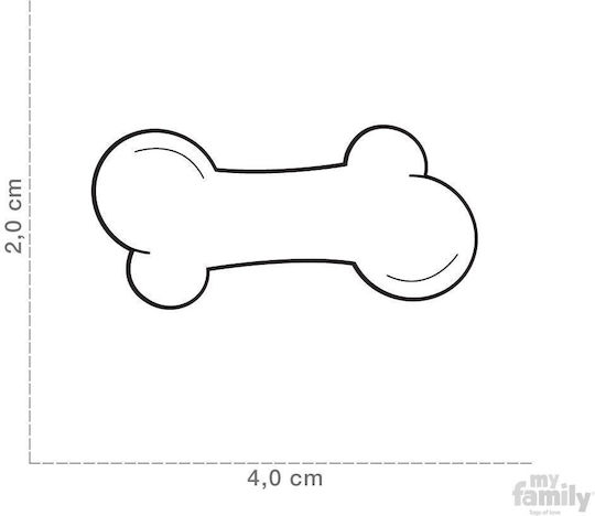 My Family Chic Dog ID Bone Silver Metal Large 4x2cm