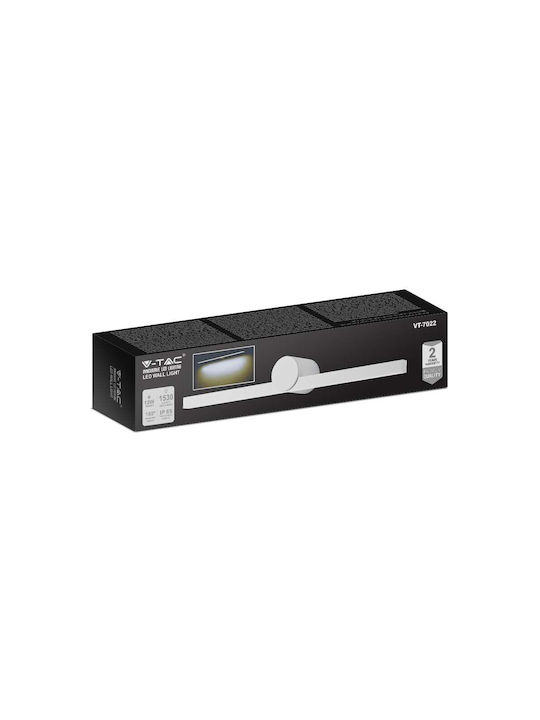 V-TAC Wall-Mounted Outdoor Light LED IP65 10W with Warm White Light 61x10x7.5εκ.