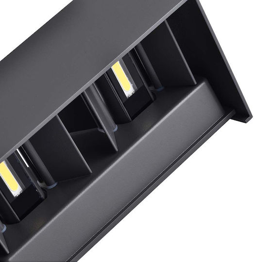 V-TAC Επιτοίχια Εξωτερική Πλαφονιέρα LED IP65 24W με Φυσικό Λευκό Φως Διπλής Δέσμης 20x10x10εκ.