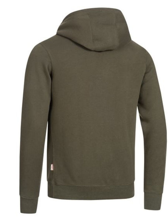 Lonsdale Herren Sweatshirt mit Kapuze und Taschen Grün