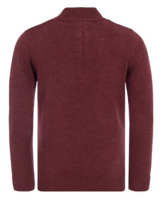 Pepe Jeans Mile Men's Long Sleeve Sweater with Zipper Burgundy