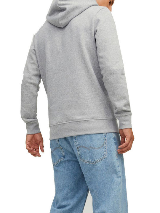 Jack & Jones Men's Sweatshirt with Hood and Pockets Gray