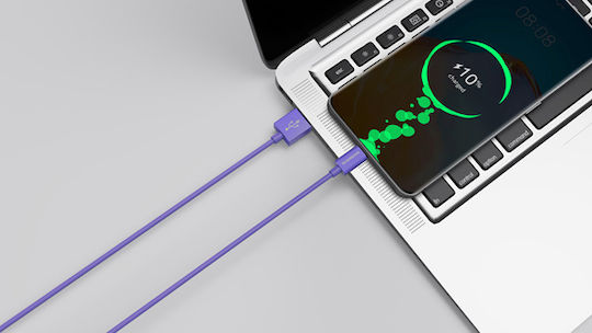 Riversong Lotus 08 USB 2.0 Cable USB-C male - USB-A Μωβ 1.2m CT71PU