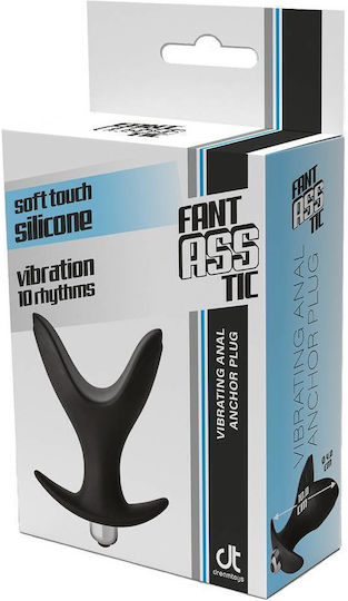 Dream Toys Fantasstic Anchor Πρωκτική Σφήνα με Δόνηση Μαύρη 13cm