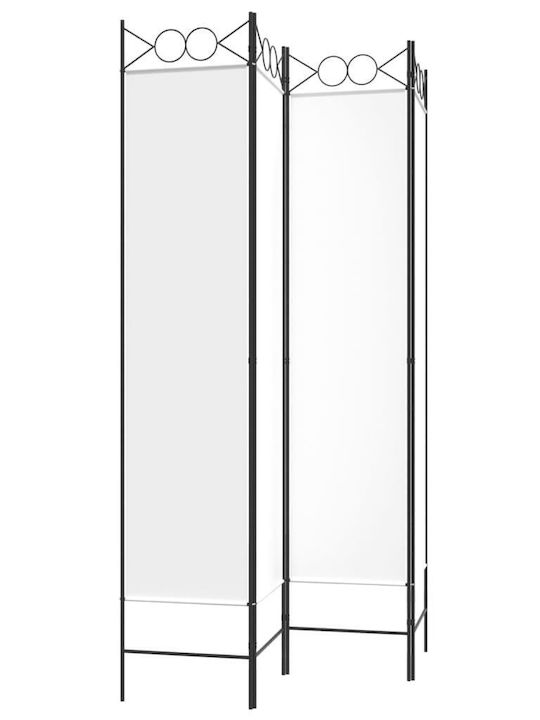 vidaXL Декоративен Параван Текстилен с 4 Панела White 160x200см