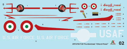 Italeri Φιγούρα Μοντελισμού Αεροπλάνο F-84F Thunderstreak σε Κλίμακα 1:48 27.5εκ.