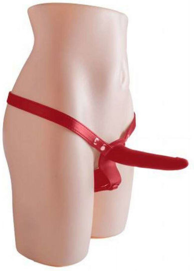 Toyz4lovers Double Enjoyment Harness with Double Dildo 15cm in Red Color