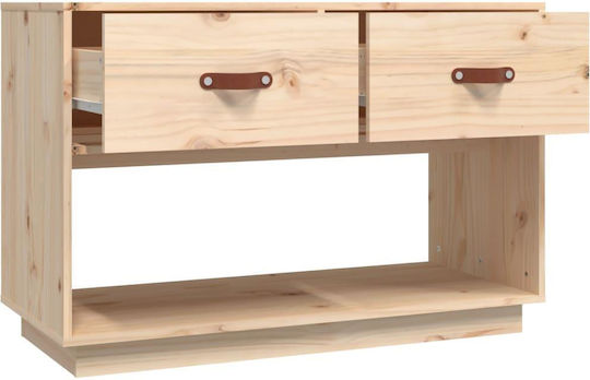 TV-Ständer aus Massivholz Beiges M90xT40xH60cm