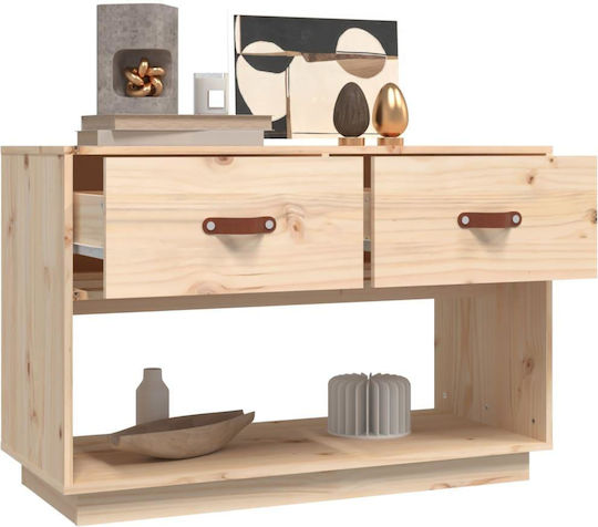 TV-Ständer aus Massivholz Beiges M90xT40xH60cm