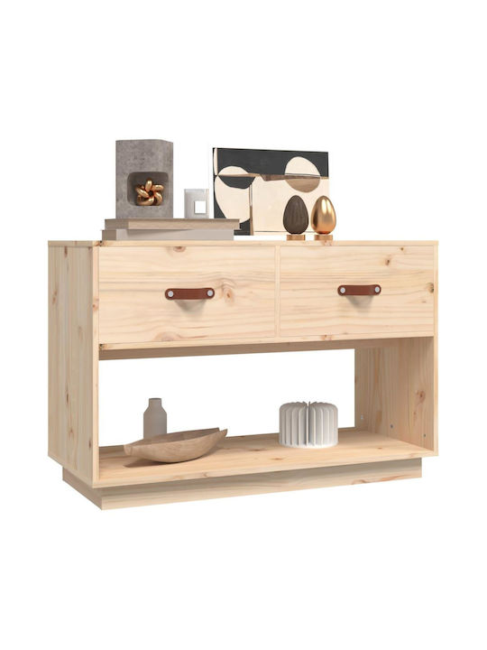 TV-Ständer aus Massivholz Beiges M90xT40xH60cm