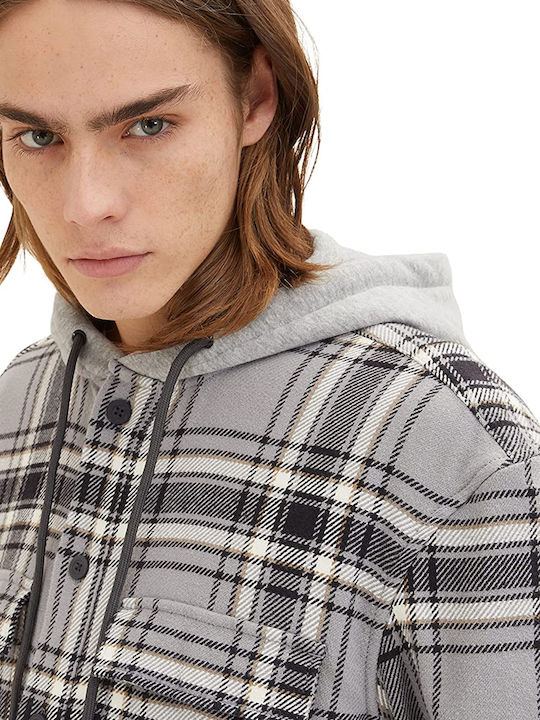 Μακρυμάνικo Overshirt Καρό Γκρι