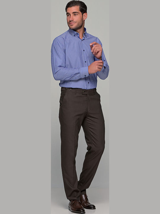 02 Long-sleeved Shirt Striped Light Blue