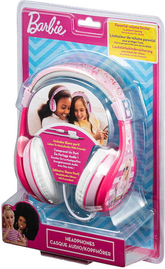 eKids Barbie Жични Over Ear Слушалки White / Pink
