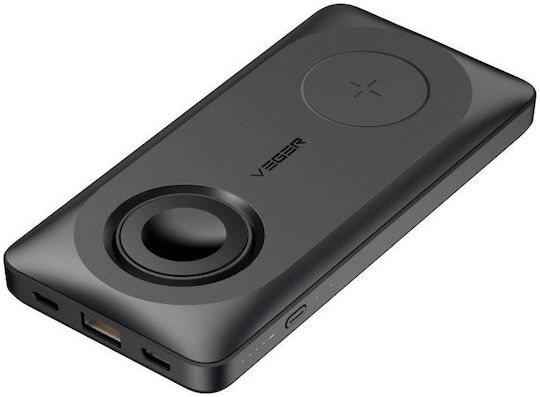 Veger MagMulti Wireless MagSafe Power Bank 10000mAh 15W cu Port USB-A și Port USB-C Negru