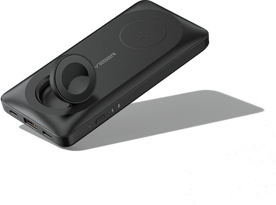 Veger MagMulti Wireless MagSafe Power Bank 10000mAh 15W cu Port USB-A și Port USB-C Negru