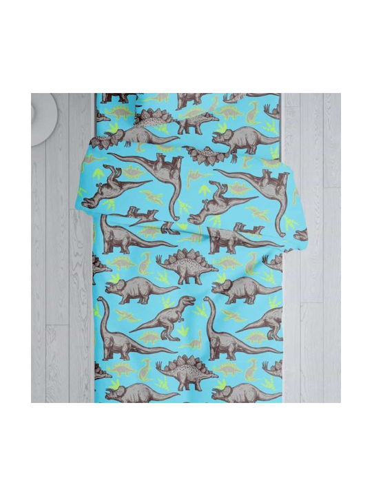 Viopros Baby Bettbezug Set mit Kissenbezug Rex Türkis 120x160cm.