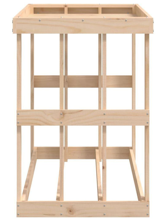 vidaXL Μεταλλικό Κουτί Αποθήκευσης Ξύλων 108x52x74cm Καφέ