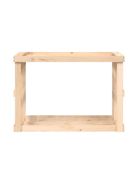 vidaXL Μεταλλικό Κουτί Αποθήκευσης Ξύλων 108x52x74cm Καφέ