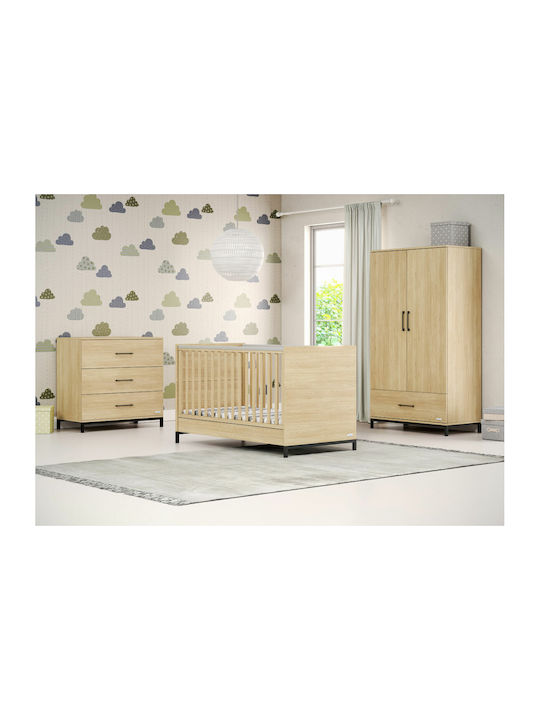 Elmo Baby Kommode mit 3 Schubladen Beige 94x51x91cm