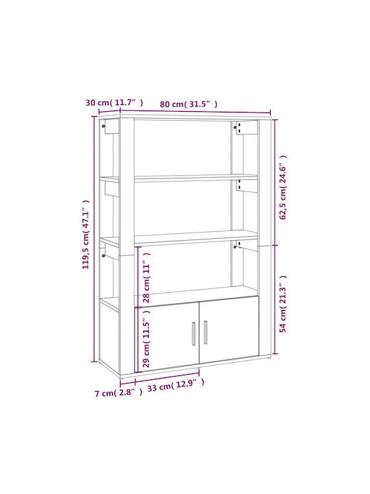 Sonoma Bookcase Beech 80x30x119.5cm