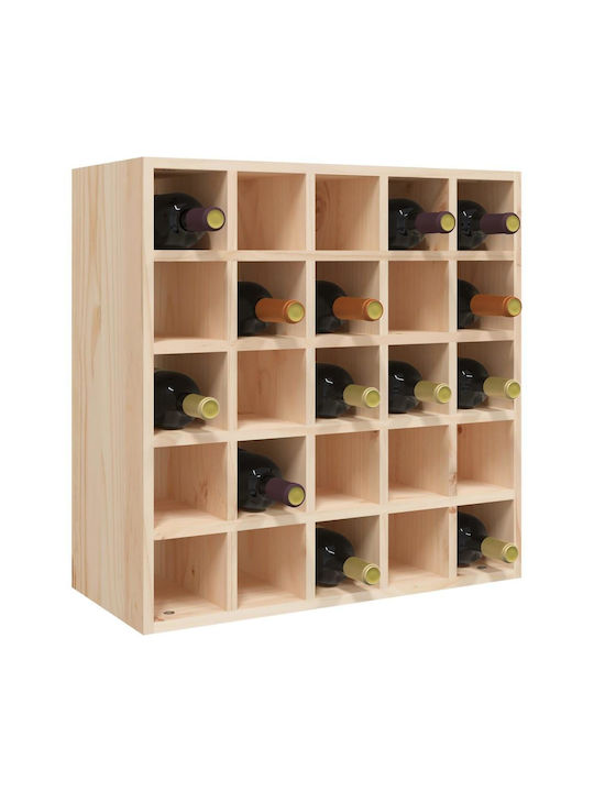 vidaXL Επιτοίχια Μπουκαλοθήκη Ξύλινη Καφέ 56x25x56εκ.