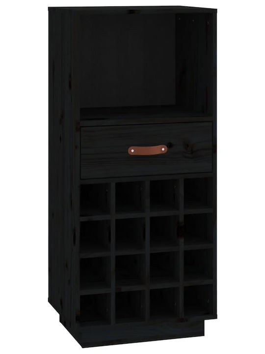 vidaXL Επιδαπέδια Μπουκαλοθήκη Ξύλινη Μαύρη 45x34x100εκ.