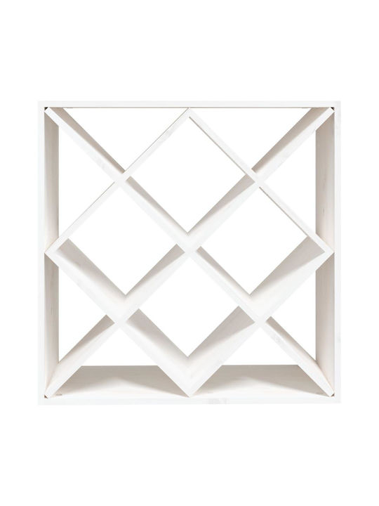 vidaXL Free Standing Wooden Wine Rack White 62x25x62cm