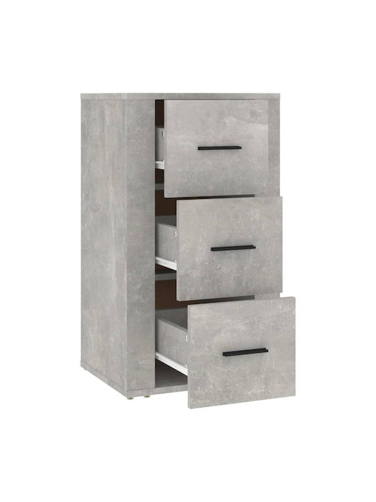 Office Storage Chipboard Cabinet Grey Concrete L40xW33xH70cm