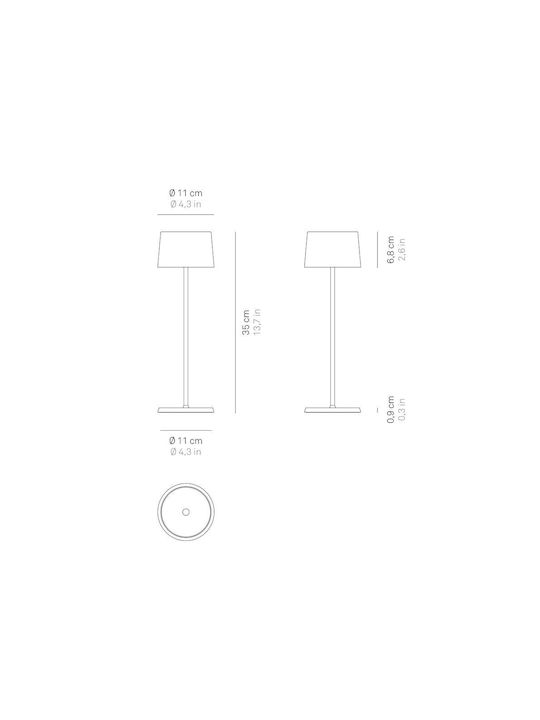 Zafferano Olivia Pro Desktop Outdoor Floor Lamp LED IP65 Gold