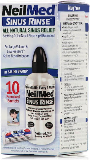 NeilMed Sinus Rinse Starter Kit Σύστημα Ρινικών Πλύσεων 10 φακελίσκοι