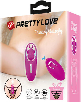 Pretty Love Dancing Butterfly Clitoral Vibrator with Remote Control Panty Stimulator with Remote Control 10.8cm BW-022070ZW Pink