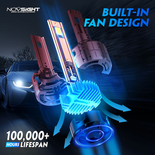 NovSight Car HIR2-9012 Light Bulb LED 6500K Cold White 12V 100W 2pcs