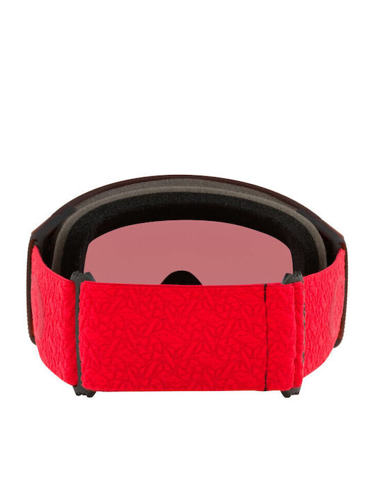Oakley Flight Tracker Μάσκα Σκι & Snowboard Ενηλίκων Κόκκινη με Φακό σε Κόκκινο Χρώμα
