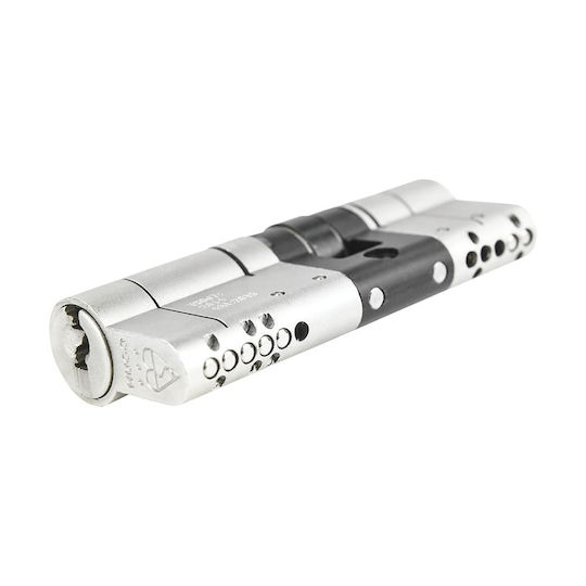 Hugo Locks Lock Cylinder Security GR5S 80mm (35-45) with 5 Keys Silver