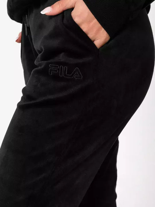 Denton Damen Jogginghose mit Jogger Samt Schwarz