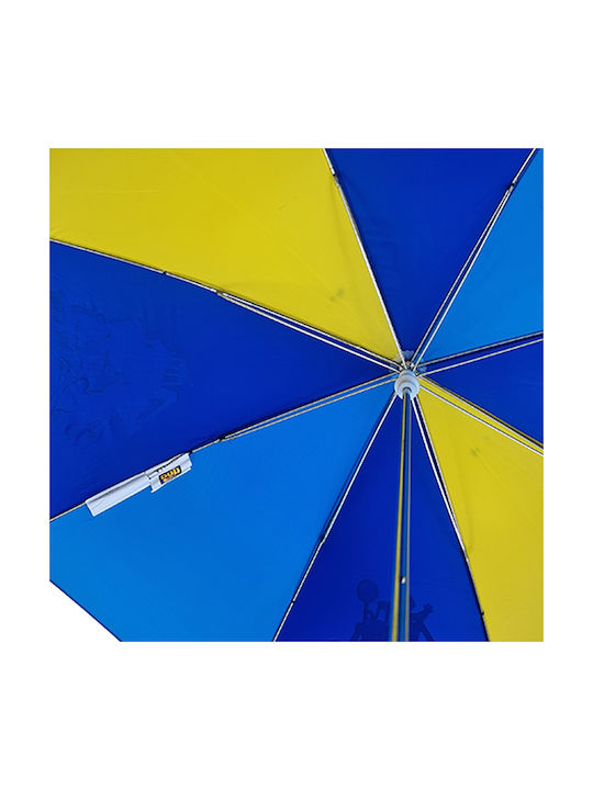 Chanos Kinder Regenschirm Gebogener Handgriff Bob Builder Blau mit Durchmesser 42cm.