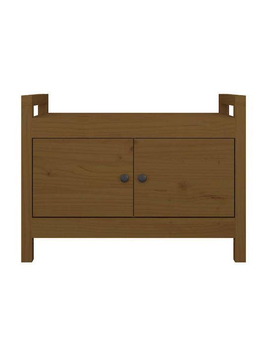 Entry Furniture with Shoe Rack & Bench Honey Brown 80x40x60cm